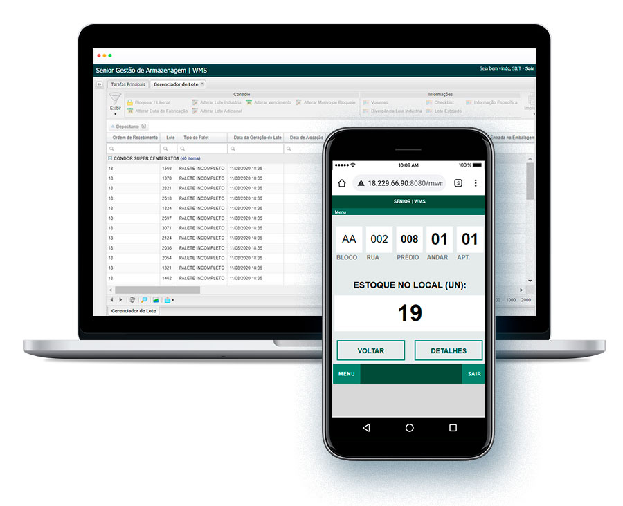 Tela gestão materiais