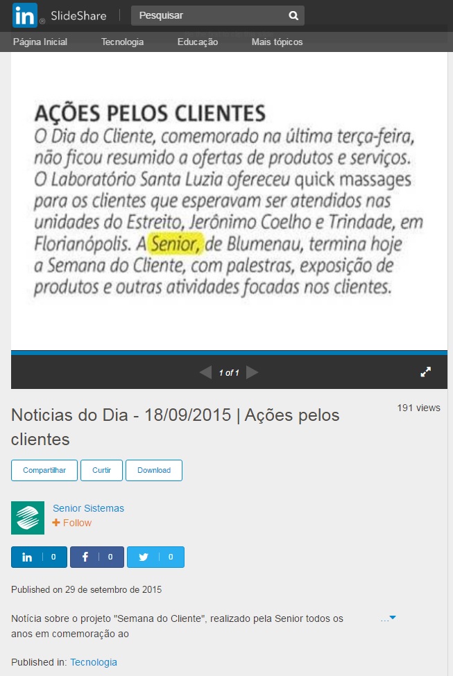 Ações pelos clientes