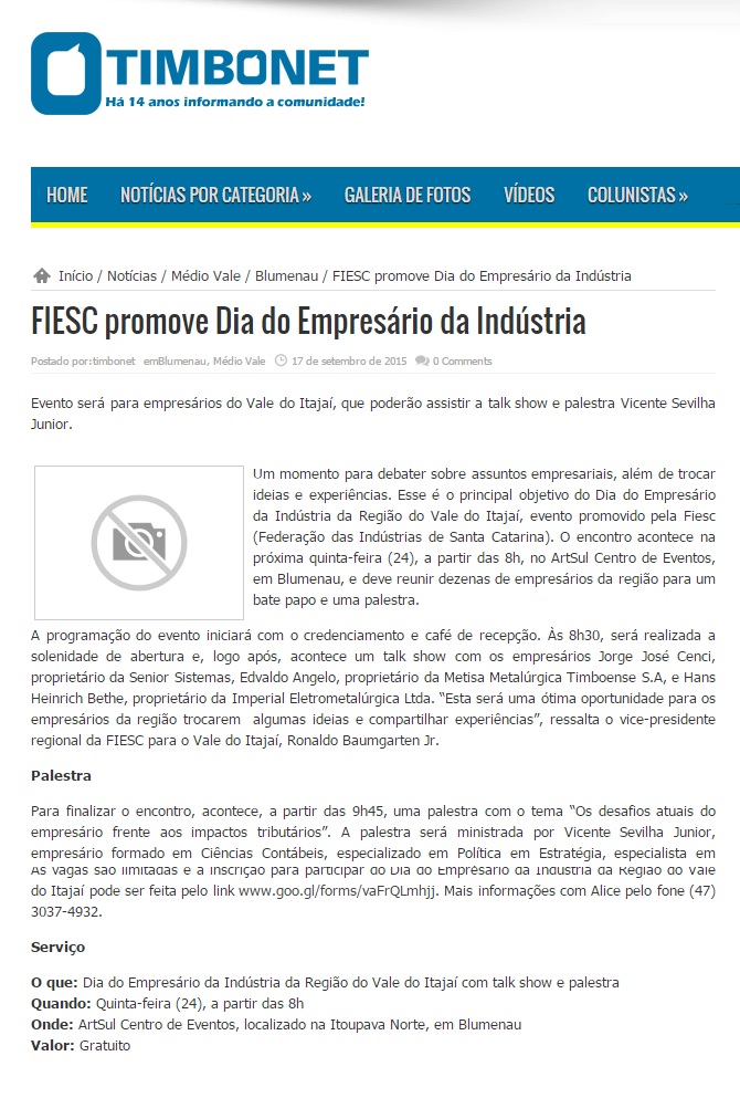 FIESC promove Dia do Empresário da Indústria