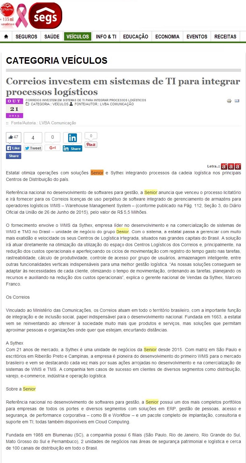 Correios investem em sistemas de TI para integrar processos logísticos