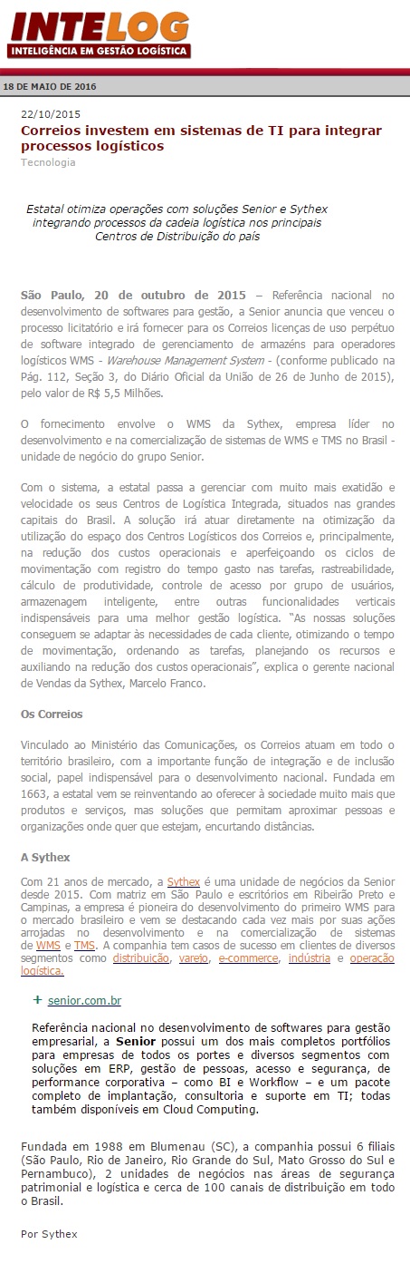 Correios investem em sistemas de TI para integrar processos logísticos