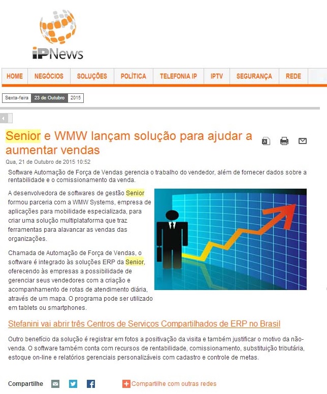 Senior e WMW lançam solução para ajudar a aumentar vendas