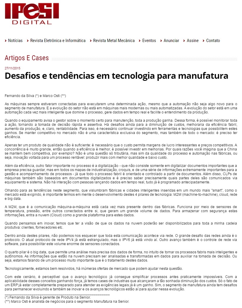 Desafios e tendências em tecnologia para manufatura