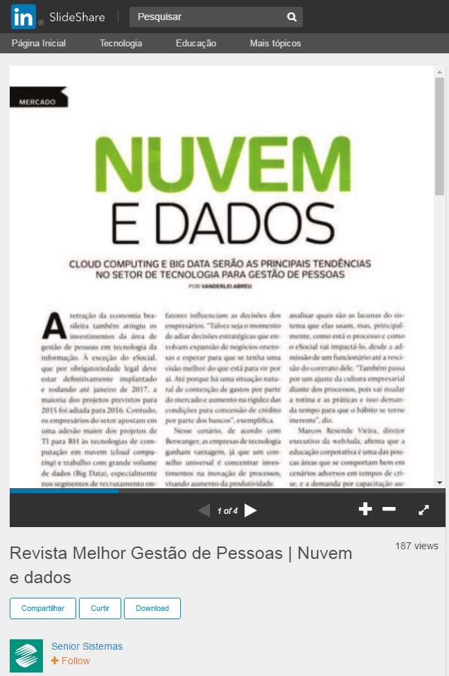 Nuvem e dados