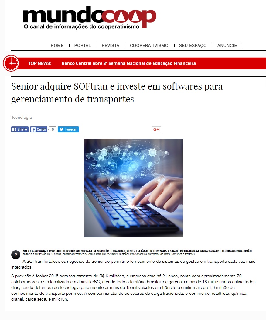 Senior adquire SOFtran e investe em softwares para gerenciamento de transportes