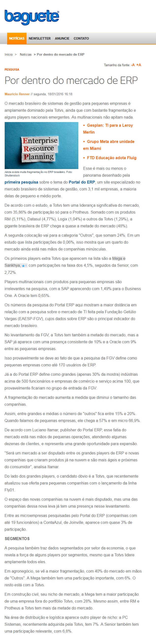 Por dentro do mercado de ERP
