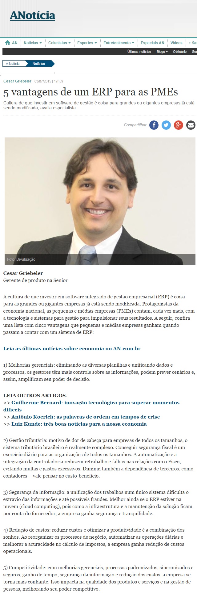 5 vantagens de um ERP para as PMEs