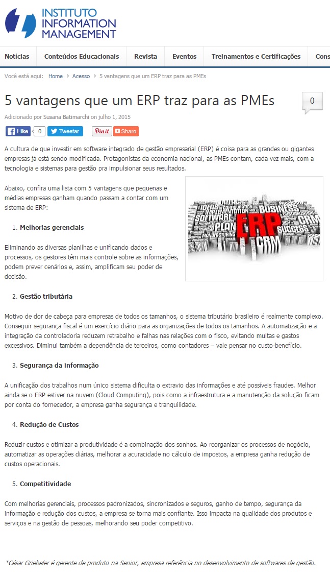 5 vantagens que um ERP traz para as PMEs