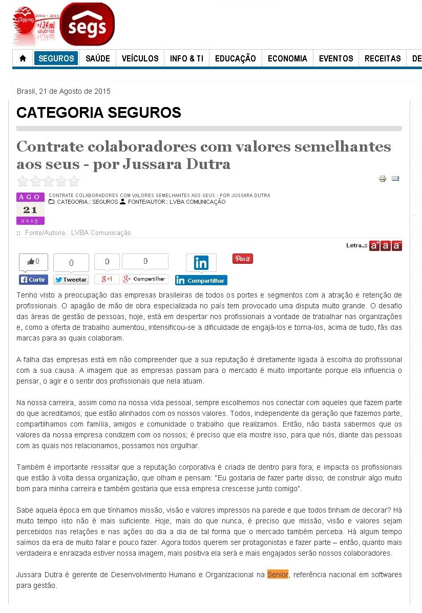 Contrate colaboradores com valores semelhantes aos seus – por Jussara Dutra