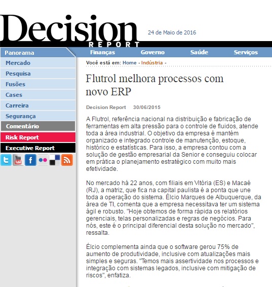 Flutrol melhora processos com novo ERP