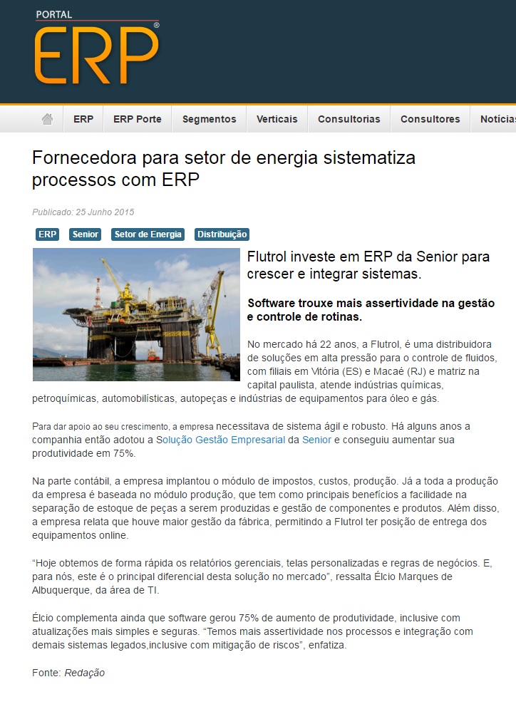 Fornecedora para setor de energia sistematiza processos com ERP