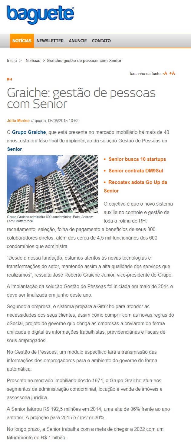 Graiche: gestão de pessoas com Senior