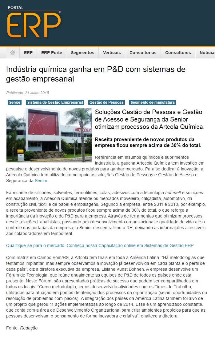 Indústria química ganha em P&D com sistemas de gestão empresarial