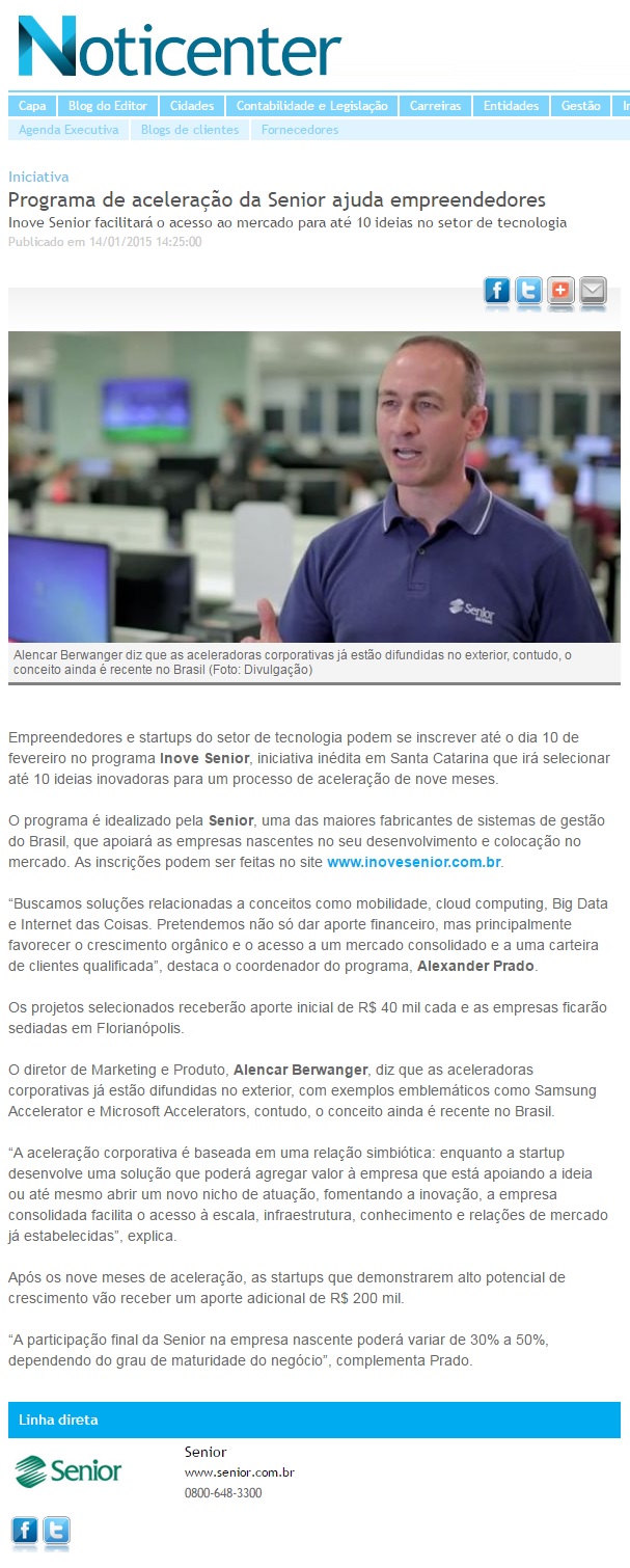 Programa de aceleração da Senior ajuda empreendedores