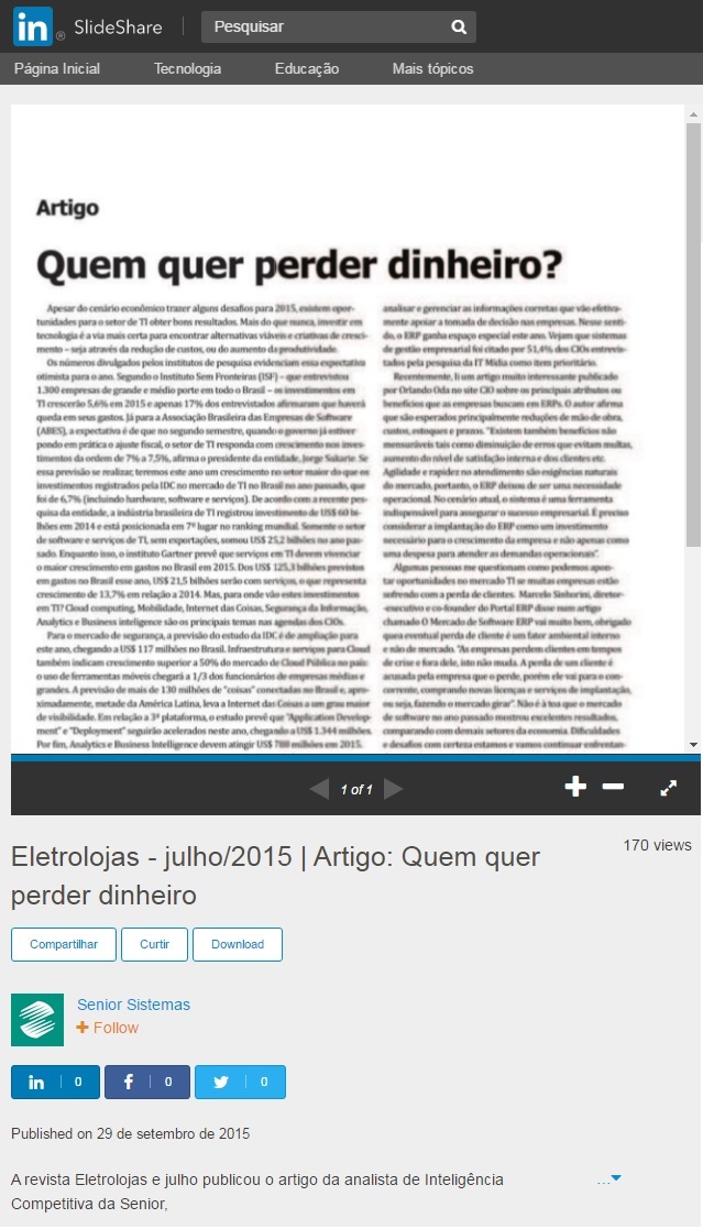 Quem quer perder dinheiro?