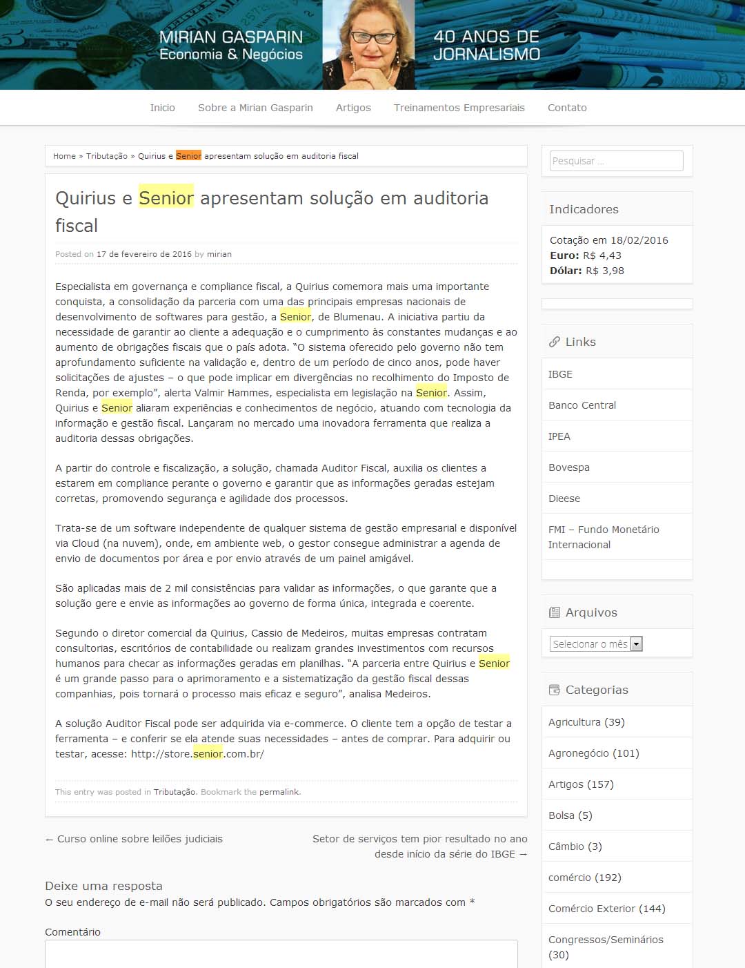Quirius e Senior apresentam solução em auditoria fiscal
