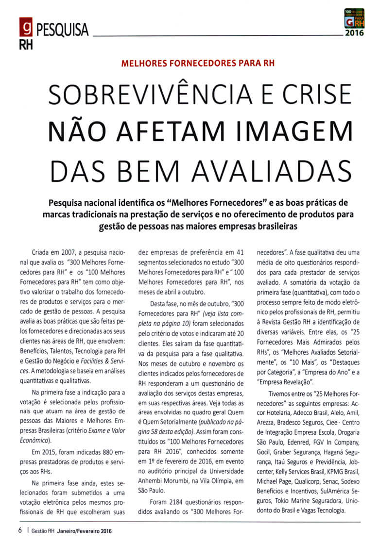 GESTÃO RH | Sobrevivência e crise não afetam imagem das bem avaliadas