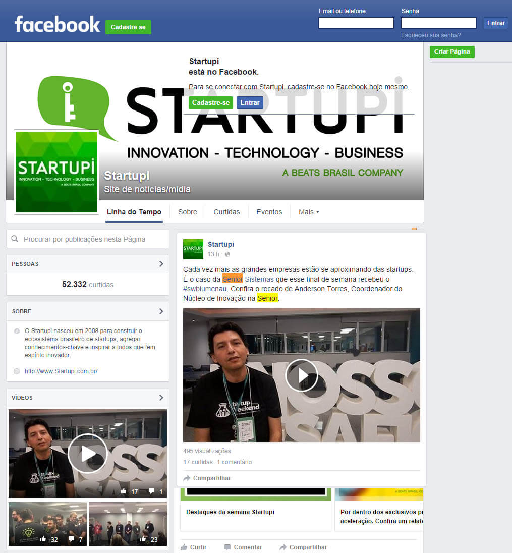 STARTUPI FACEBOOOK | Cada vez mais as grandes empresas estão se aproximando das Startups