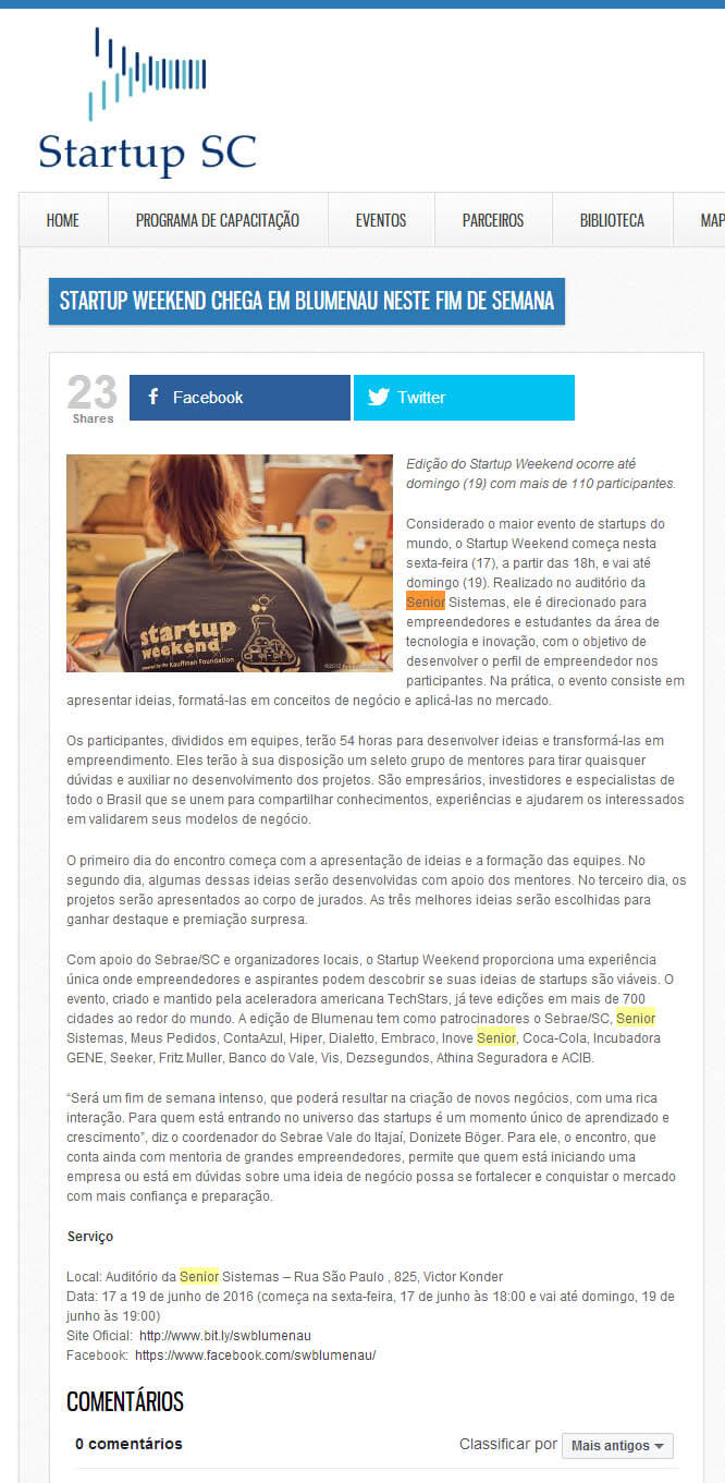 STARTUP SC | Startup Weekend chega em Blumenau neste fim de semana