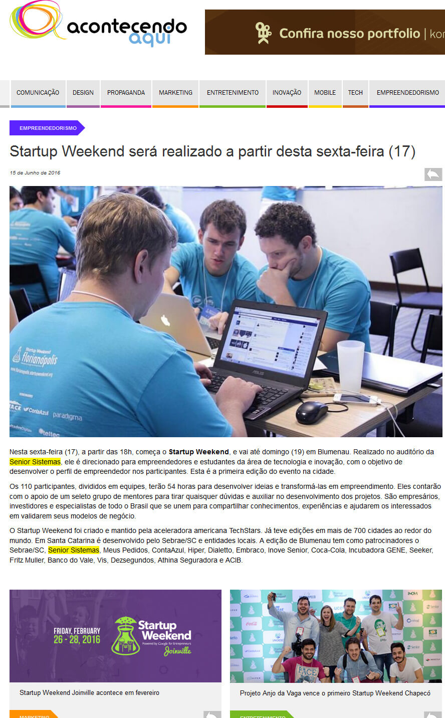 ACONTECENDO AQUI | Startup Weekend será realizado a partir desta sexta-feira (17)