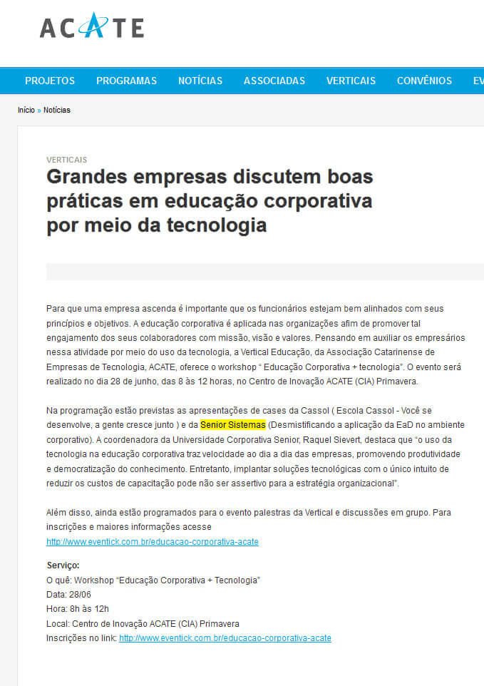 ACATE | Grandes empresas discutem boas práticas em educação corporativa por meio da tecnologia