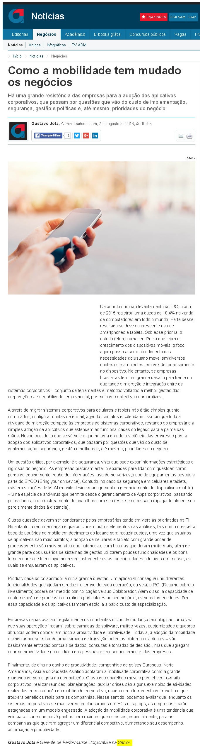 NOTÍCIAS | Como a mobilidade tem mudado os negócios