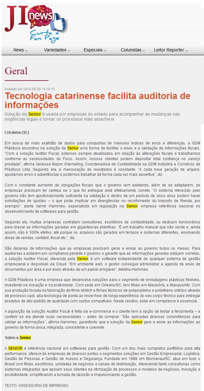 JI NEWS | Tecnologia catarinense facilita auditoria de informações