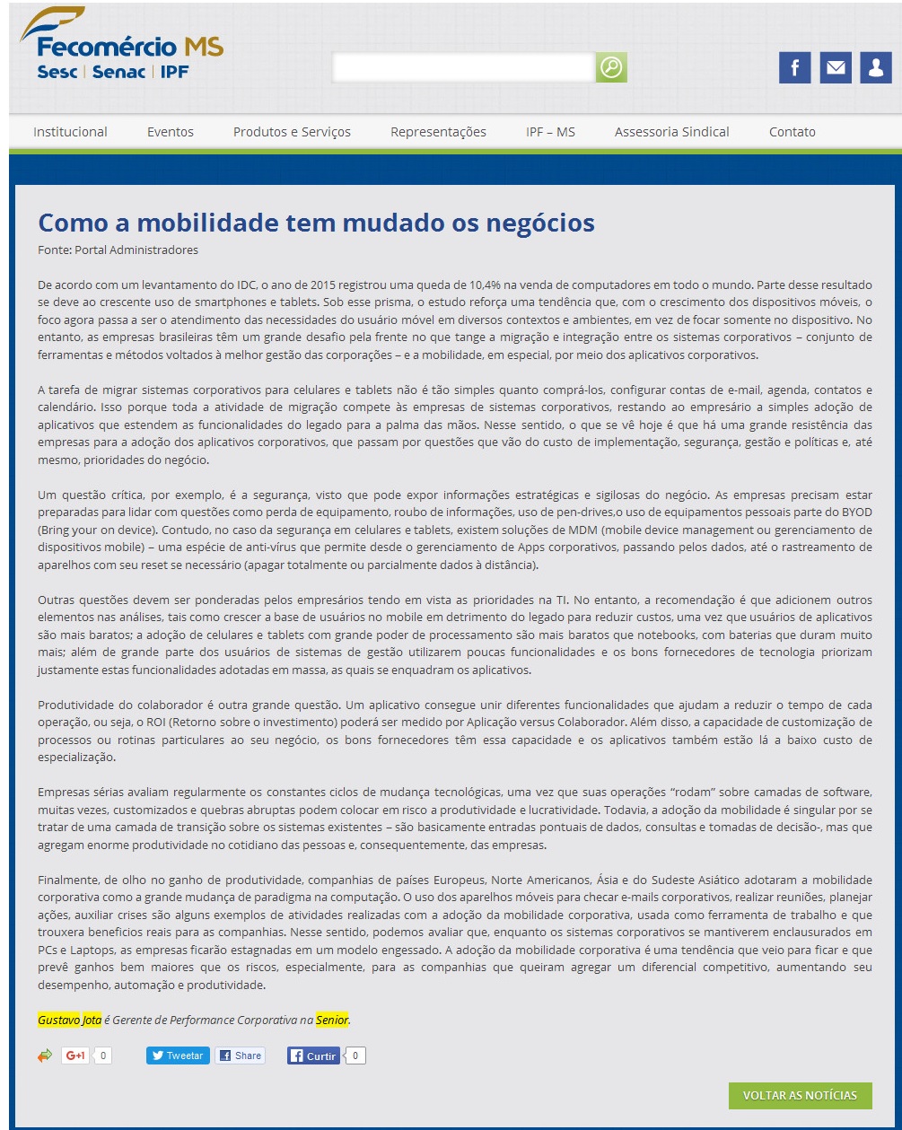 FECOMÉRCIO MS | Como a mobilidade tem mudado os negócios