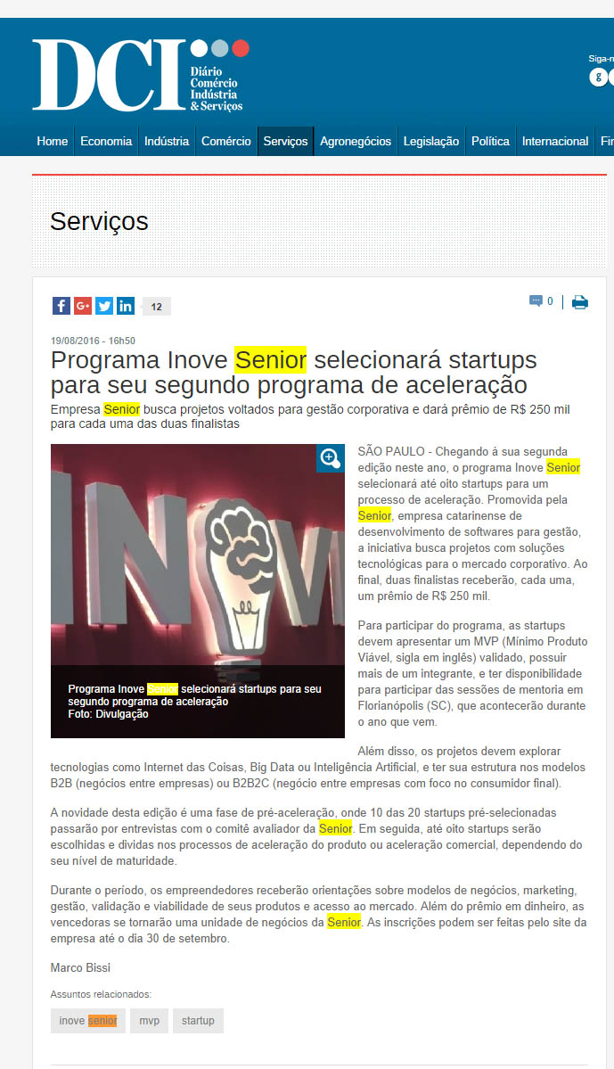 DCI-SP | Programa Inove Senior selecionará Startups para seu segundo programa de aceleração