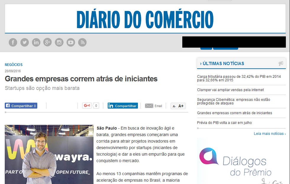 DIÁRIO DO COMÉRCIO-BH | Grandes empresas correm atrás de iniciantes