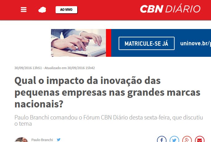 CBN DIÁRIO | Qual o impacto da inovação das pequenas empresas nas grandes marcas nacionais