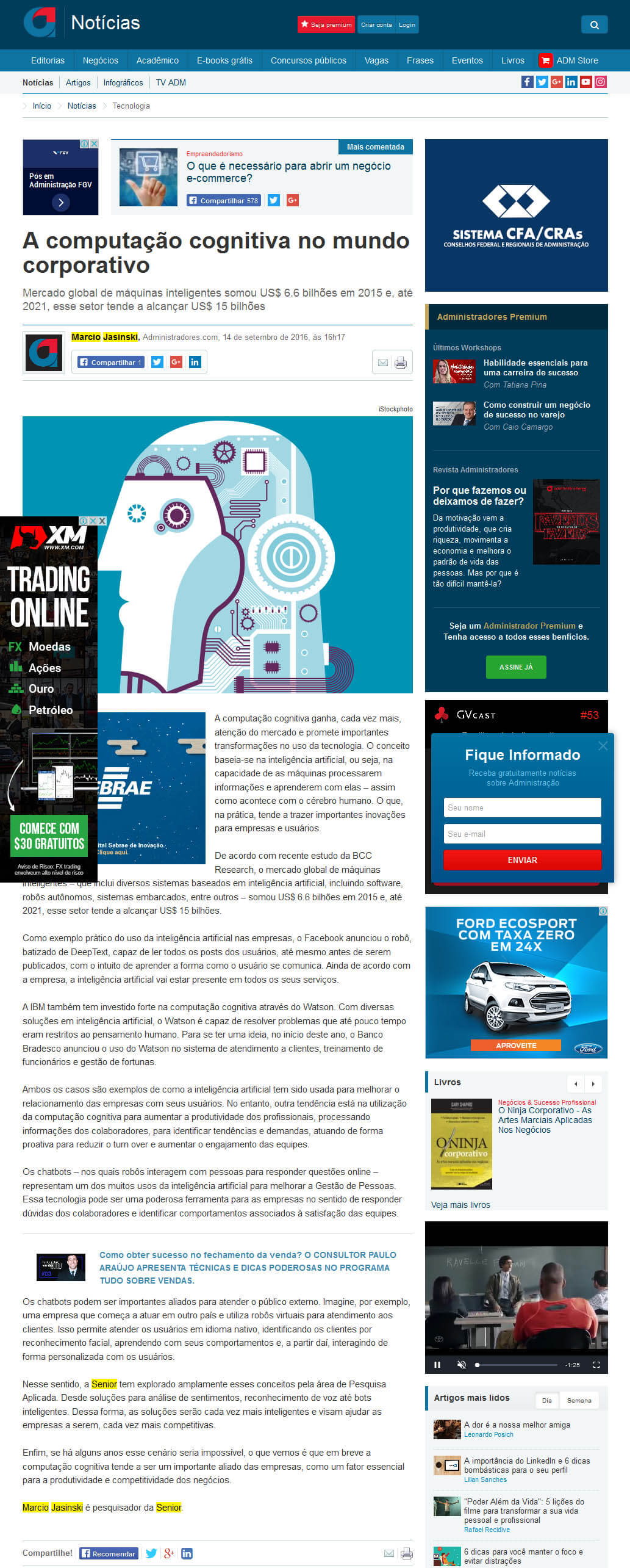 ADMINISTRADORES | A computação cognitiva no mundo corporativo