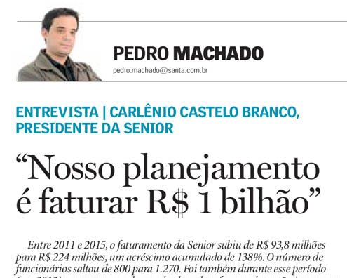 JORNAL DE SANTA CATARINA | Nosso planejamento é faturar R$ 1 bilhão