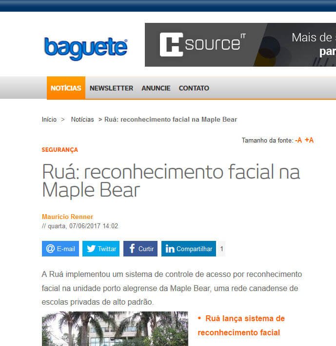 BAGUETE | Ruá reconhecimento facial na maple bear