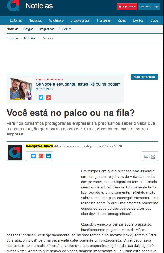 ADMINISTRADORES | Você está no palco ou na fila
