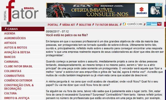 FATOR BRASIL | Você está no palco ou na fila