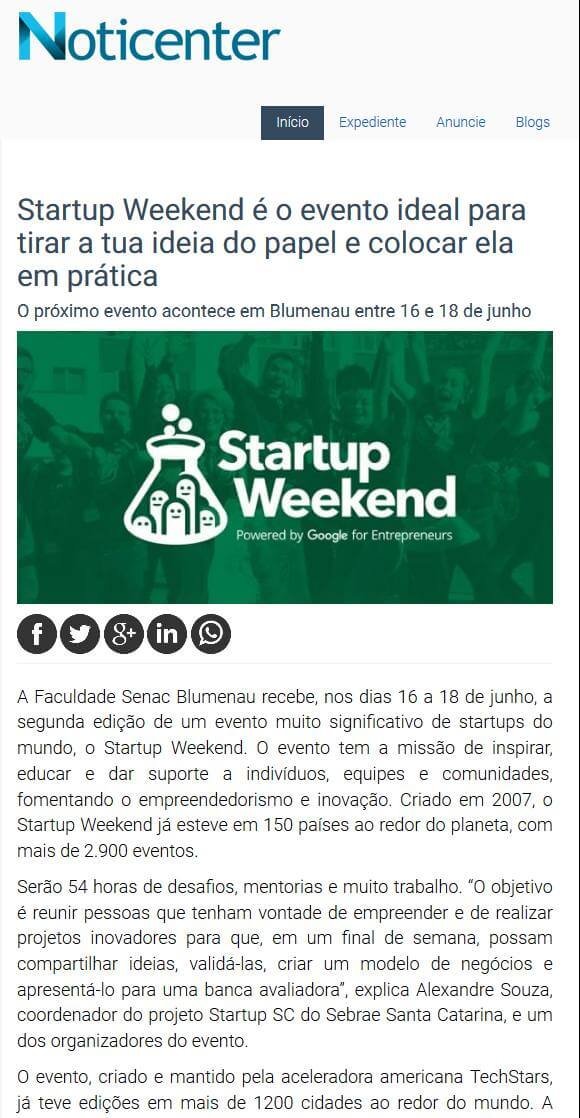 NOTICENTER | Startup Weekend é o evento ideal para tirar a tua ideia do papel e colocar ela em prática