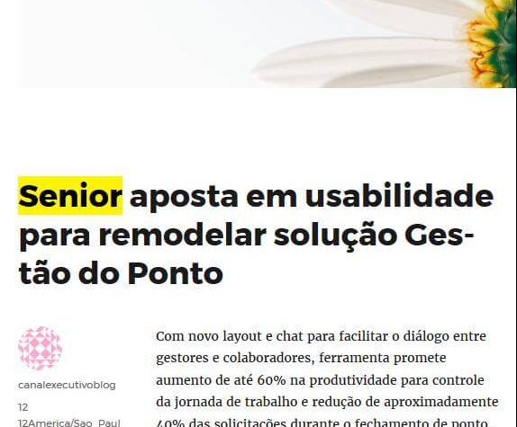 CANAL EXECUTIVO | Senior aposta em usabilidade para remodelar solução Gestão do Ponto