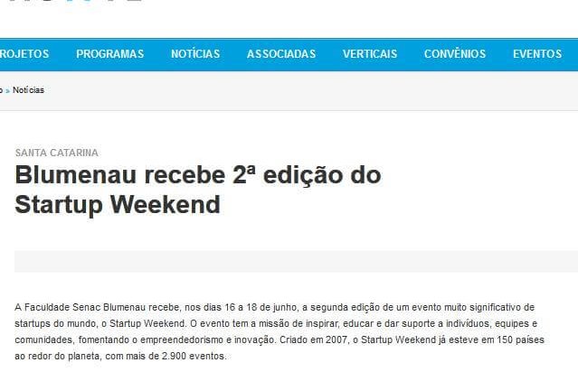 ACATE | Blumenau recebe 2ª edição do Startup Weekend