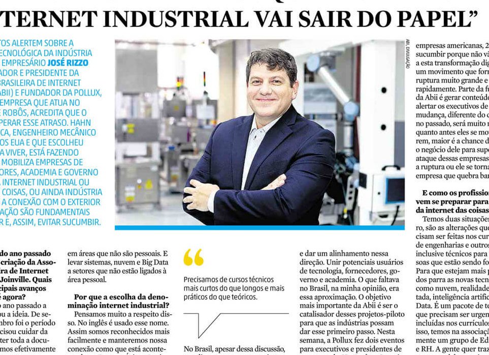 DIÁRIO CATARINENSE | ‘No brasil acreditamos que neste ano a internet industrial vai sair do papel’