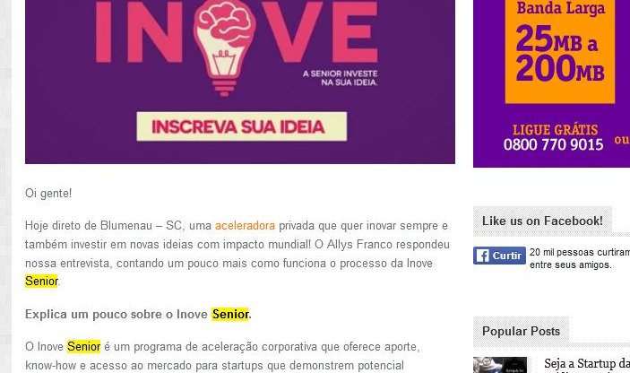 STARTUPS STAR | Inove Senior – aceleradora da vez – blumenau – sc