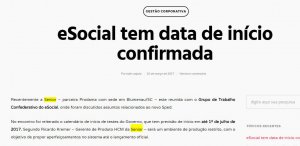 PRODAMA | eSocial tem data de início confirmada