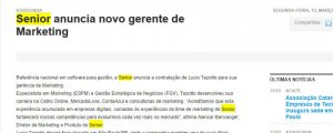 ACATE | Senior anuncia novo gerente de marketing