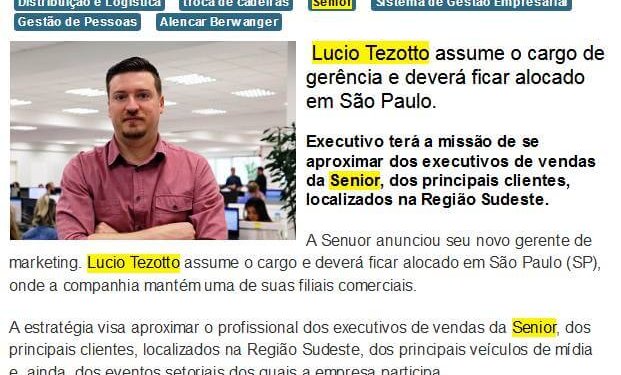 PORTAL ERP | Senior anuncia novo gerente de marketing