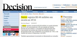 DECISION REPORT | Senior registra R$ 68 milhões em receita no 4T16