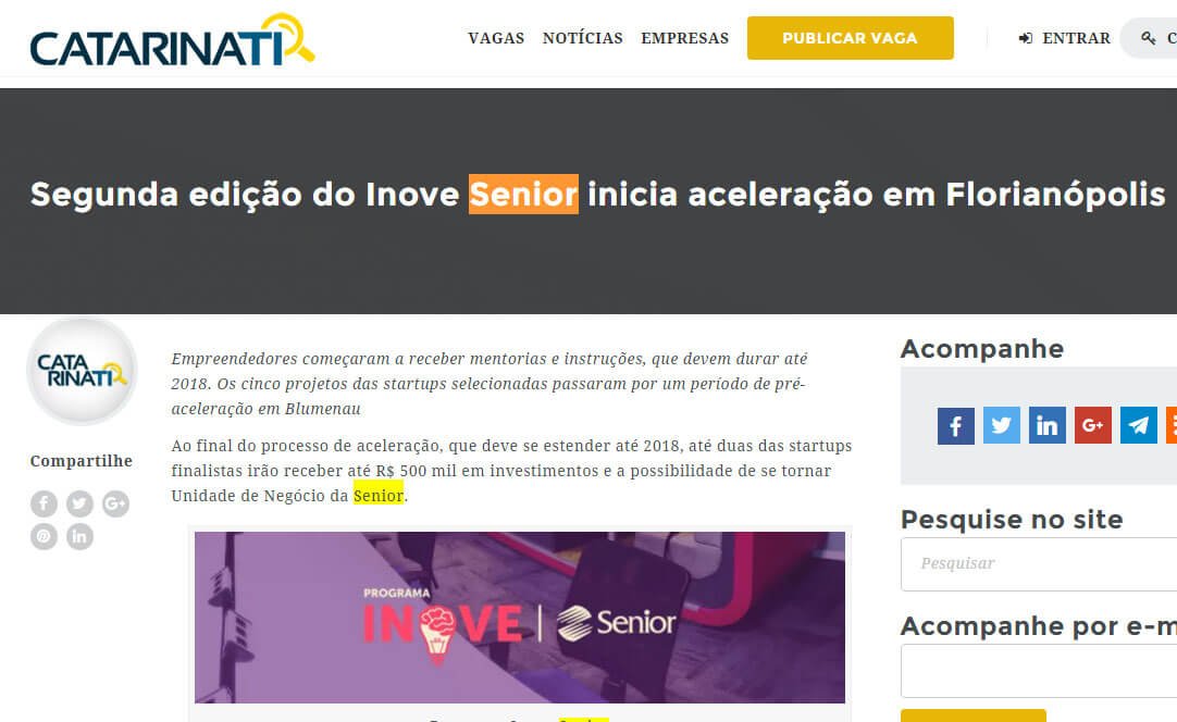 CATARINATI | Segunda edição do Inove Senior inicia aceleração em Florianópolis
