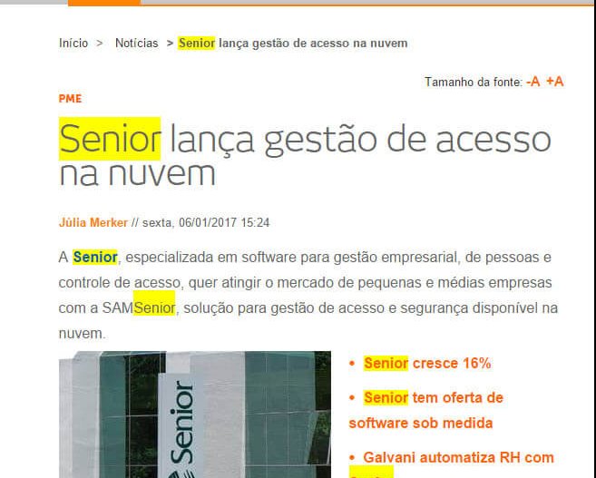 BAGUETE | Senior lança gestão de acesso na nuvem.