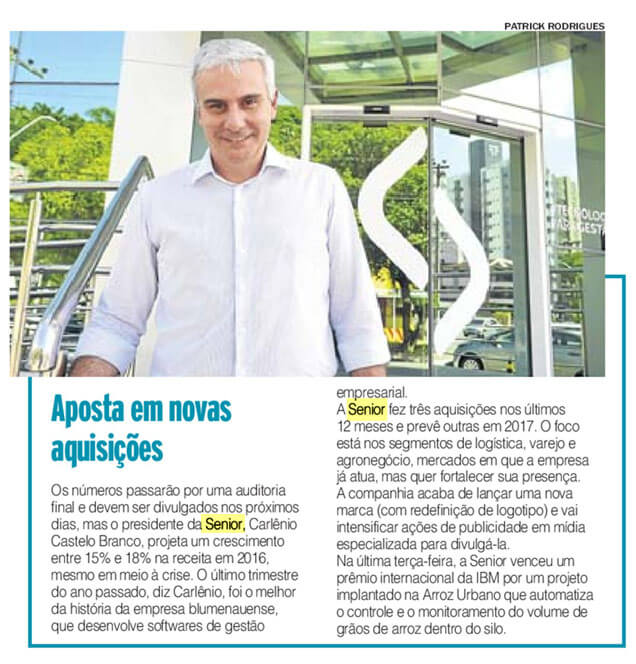 JORNAL DE SANTA CATARINA | Aposta em novas aquisições