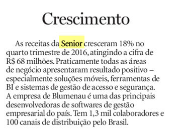 JORNAL DE SANTA CATARINA |  Crescimento.