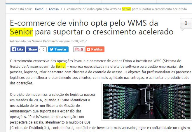 INSTITUTO INFORMATION MANAGEMENT | E-commerce de vinho opta pelo WMS da Senior para suportar o crescimento acelerado.